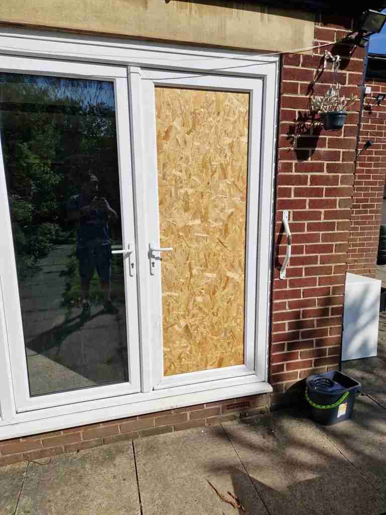 Patio Door Smashed